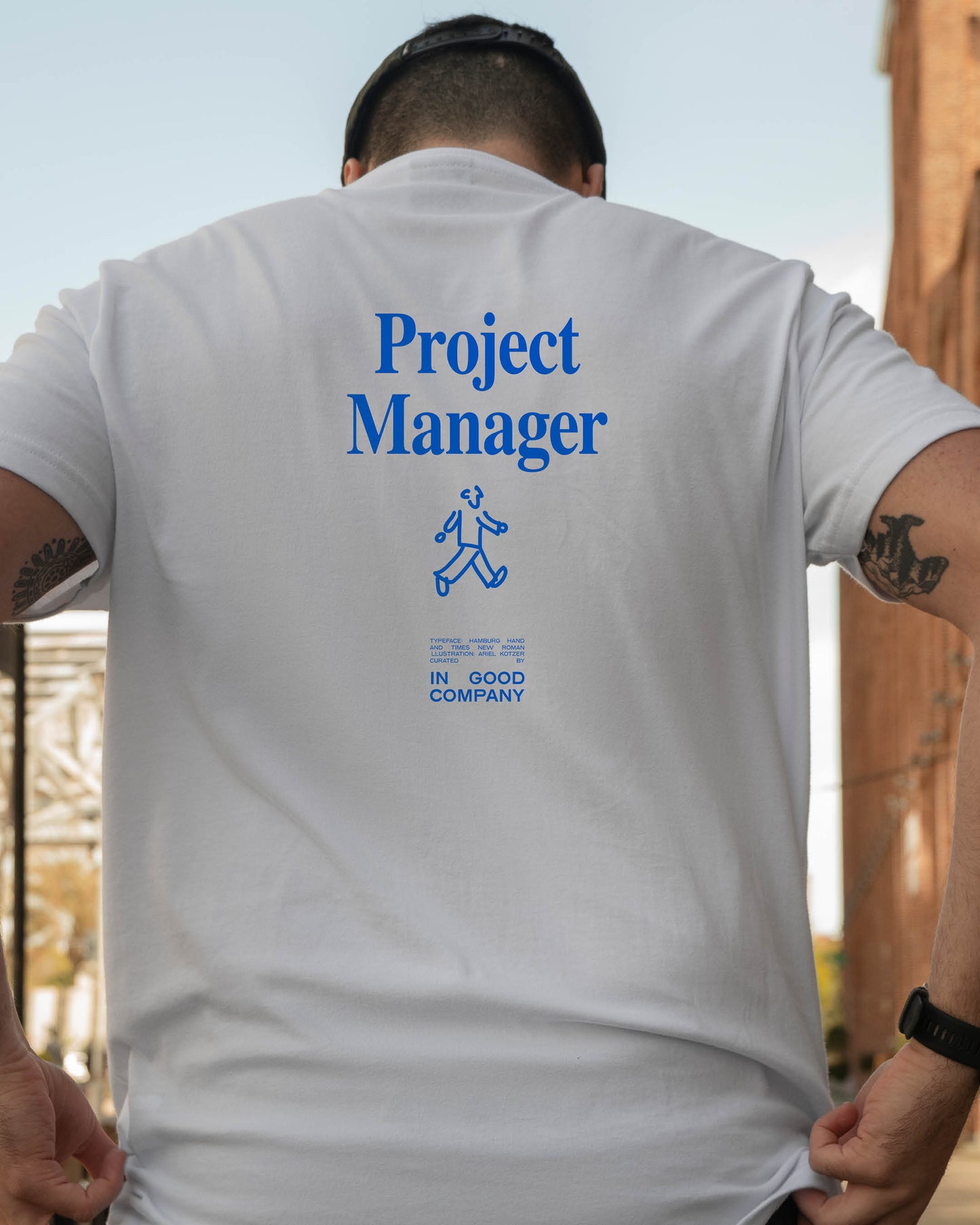 Project Manager T-Shirt - white / blue